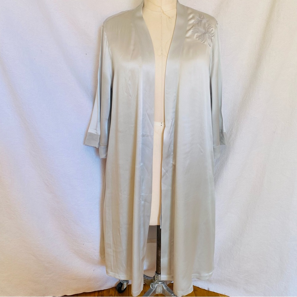 NWT Pure Silk M pale Blue robe.